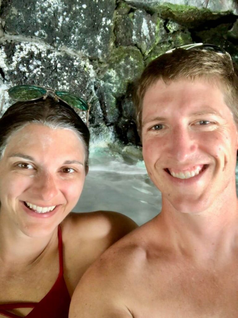 couple in Blue Lagoon grotto