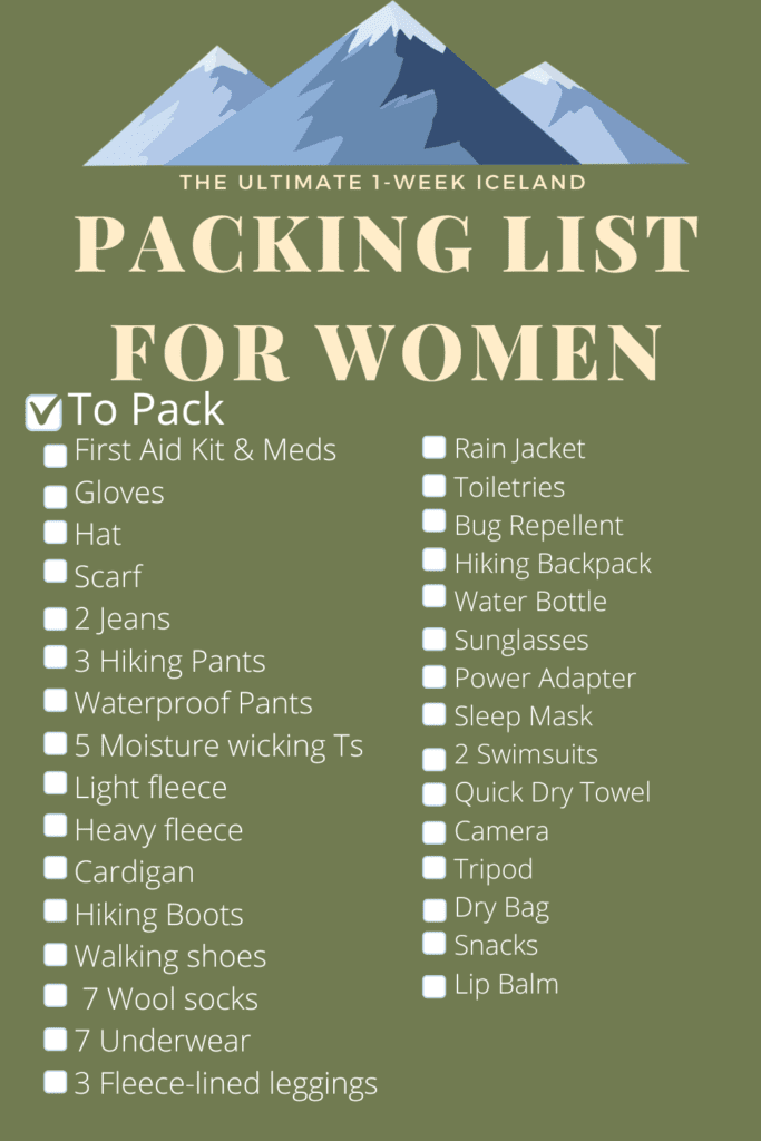 Iceland Packing List for Women