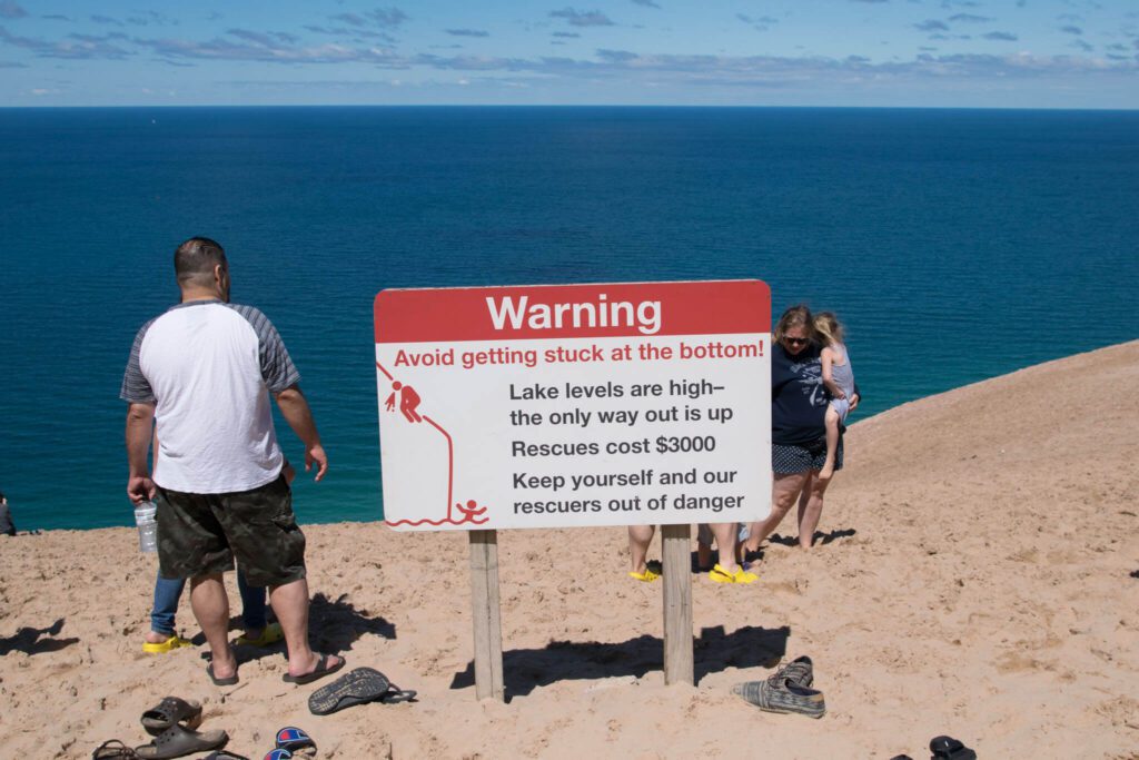 Dune climb warning