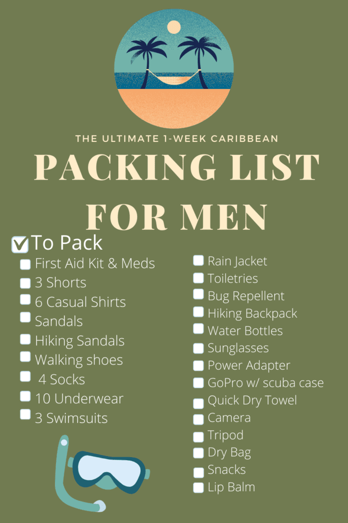 Caribbean packing list for men