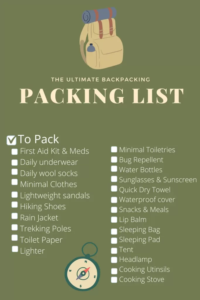 backpacking checklist