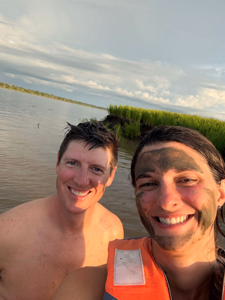 swimming in the Amazon river